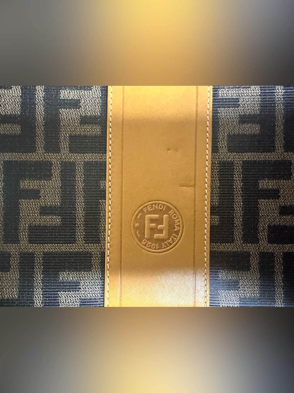 Vintage Fendi Leather Zucca Canvas Crossbody Bag W/ Dust Bag - Picture 3 of 16
